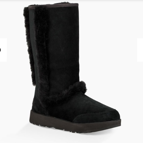 gray and black sunburst uggs